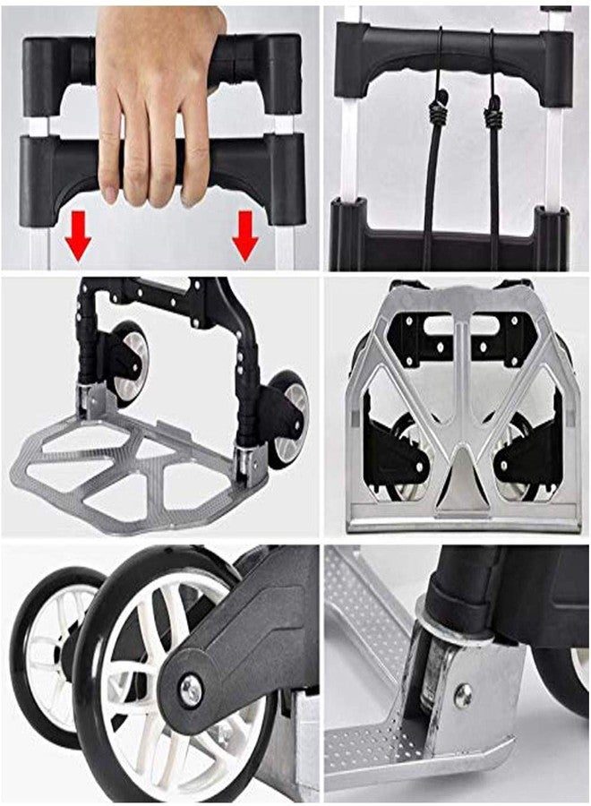 PANTH® Heavy-Duty Luggage Trolley Cart with Telescoping Handle and Rubber Wheels 80KG Loading Capacity Hand Shopping Trolley Aluminum Folding Luggage Cart - Image 4
